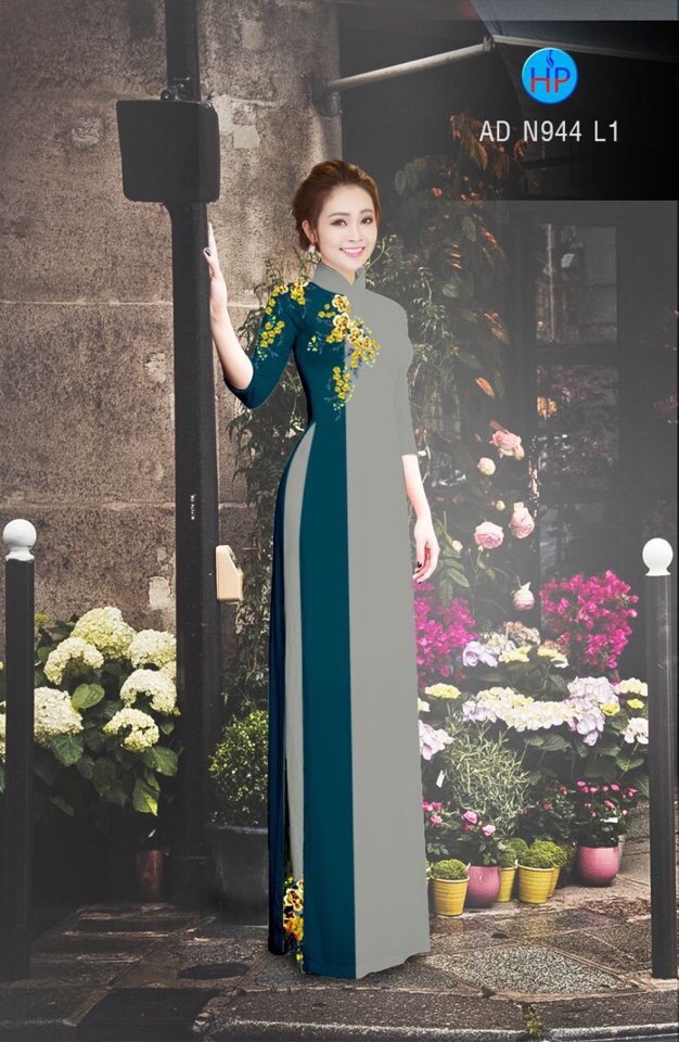Vải áo dài hoa 3d AD N944 - Ảnh 9