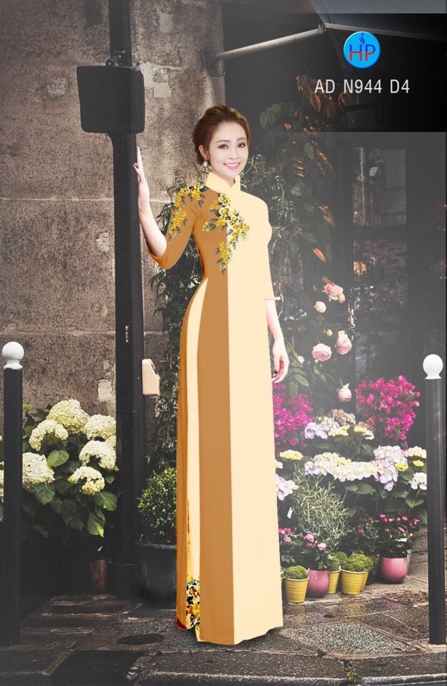 Vải áo dài hoa 3d AD N944 - Ảnh 8