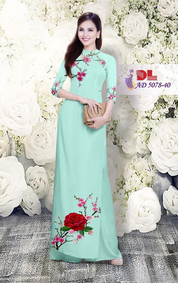 Vải áo dài hoa hồng DLAD-5078 - Ảnh 41