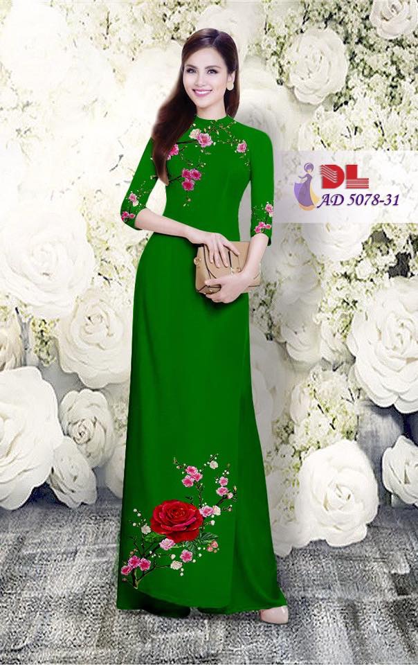 Vải áo dài hoa hồng DLAD-5078 - Ảnh 39