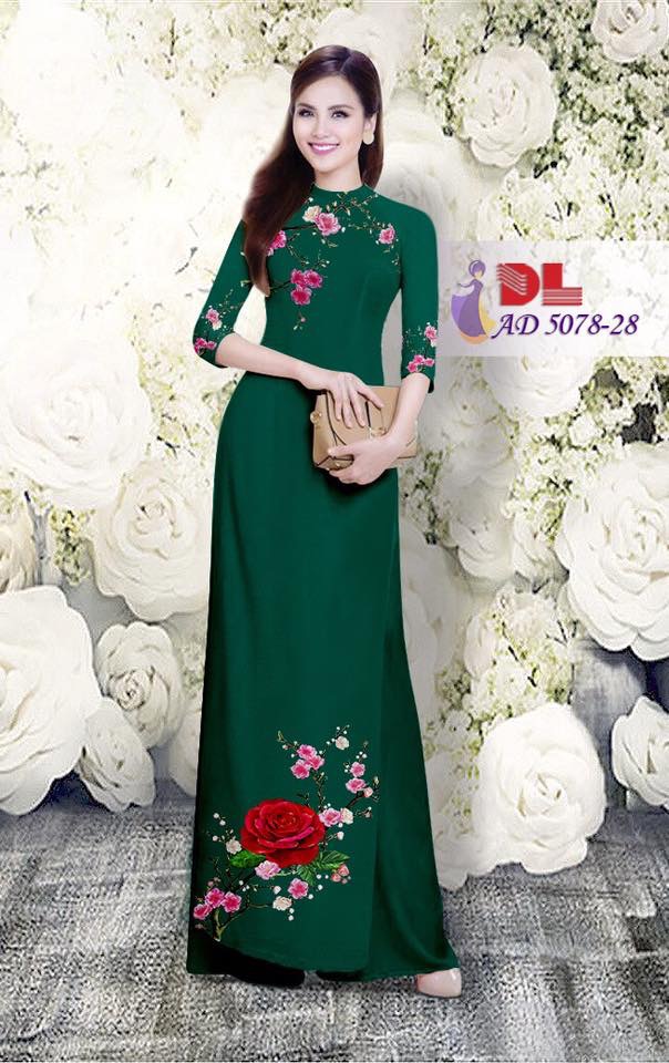 Vải áo dài hoa hồng DLAD-5078 - Ảnh 37