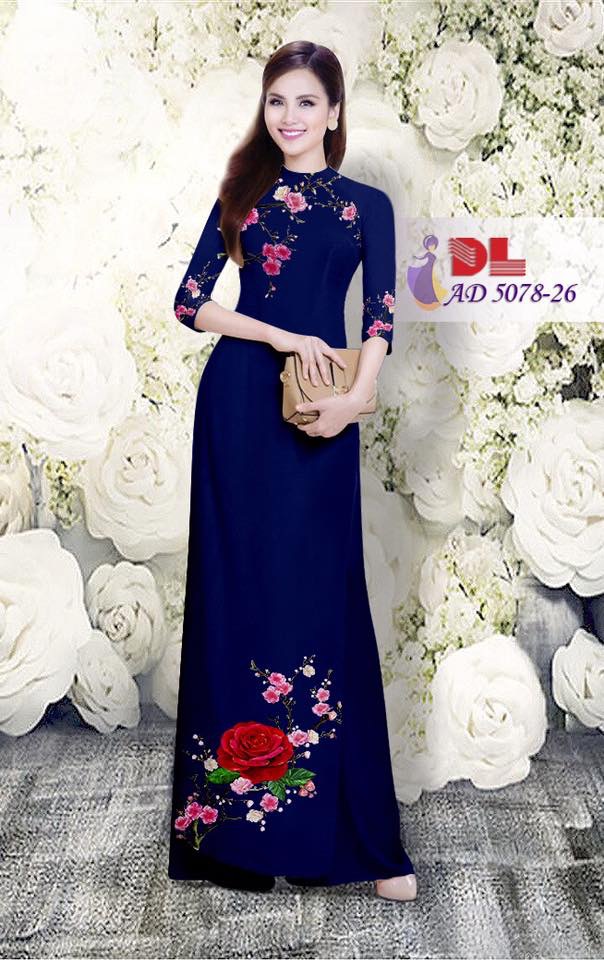 Vải áo dài hoa hồng DLAD-5078 - Ảnh 36