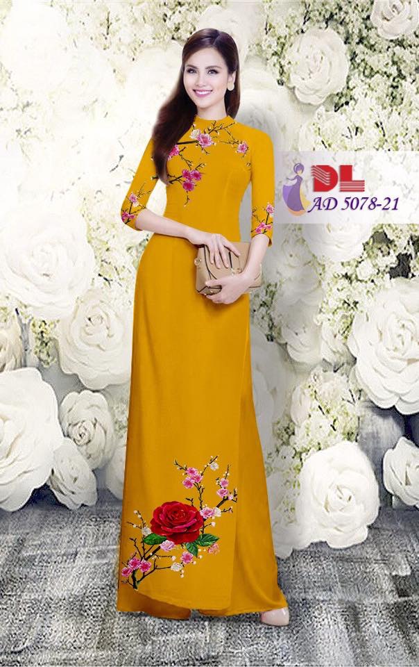 Vải áo dài hoa hồng DLAD-5078 - Ảnh 31