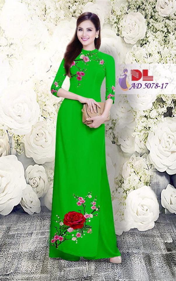 Vải áo dài hoa hồng DLAD-5078 - Ảnh 26