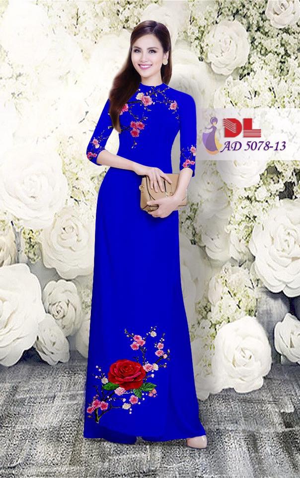 Vải áo dài hoa hồng DLAD-5078 - Ảnh 21