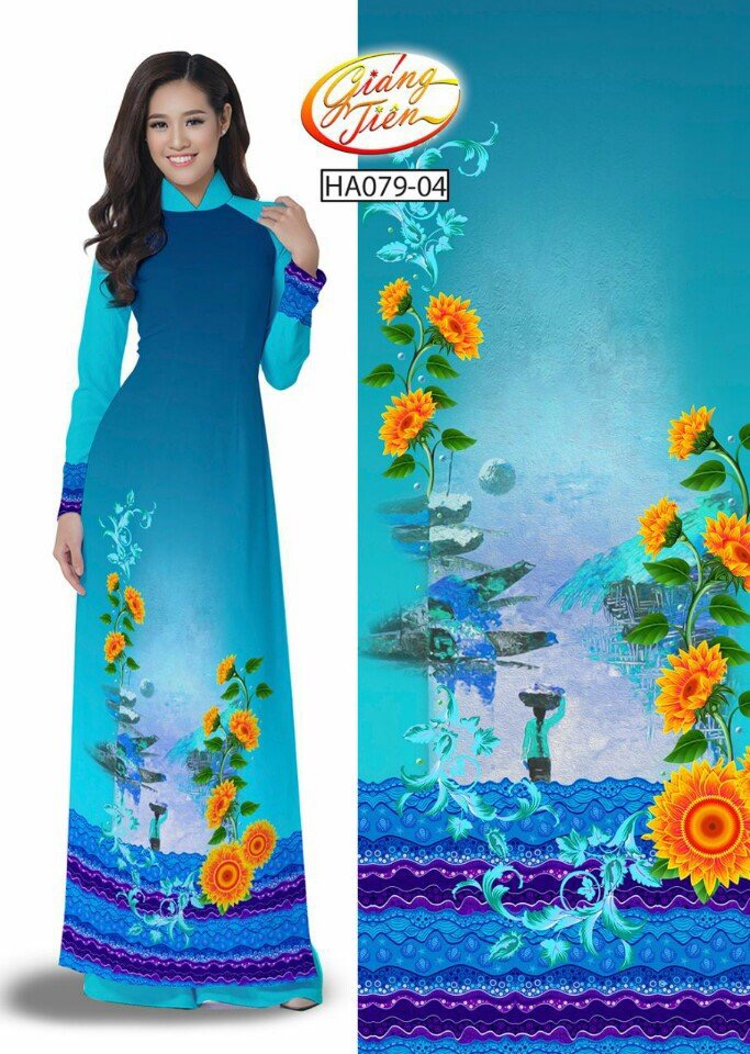 Vải áo dài giáng tiên phong cảnh HA079 - Ảnh 5