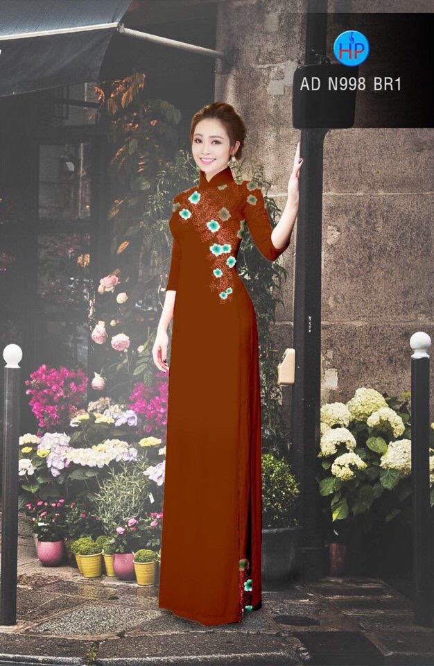 Vải áo dài hoa 3d AD N998 - Ảnh 19