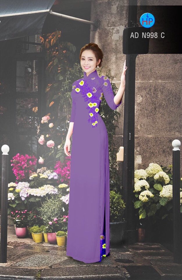 Vải áo dài hoa 3d AD N998 - Ảnh 18