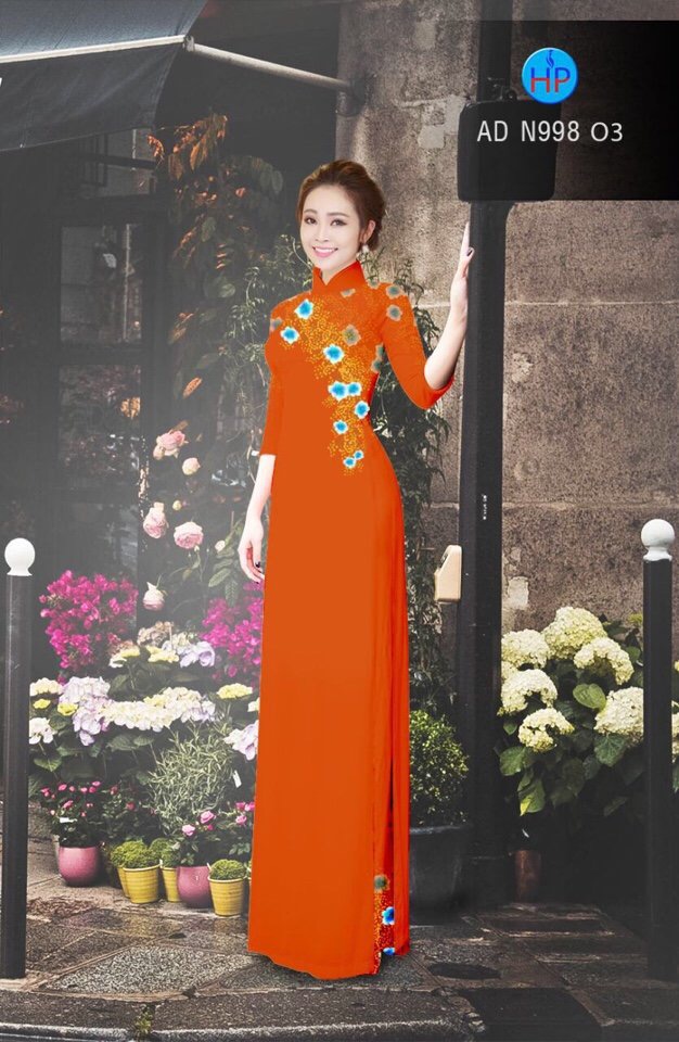 Vải áo dài hoa 3d AD N998 - Ảnh 11