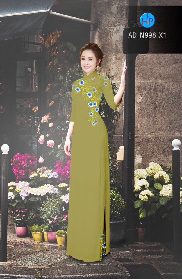Vải áo dài hoa 3d AD N998 - Ảnh 9