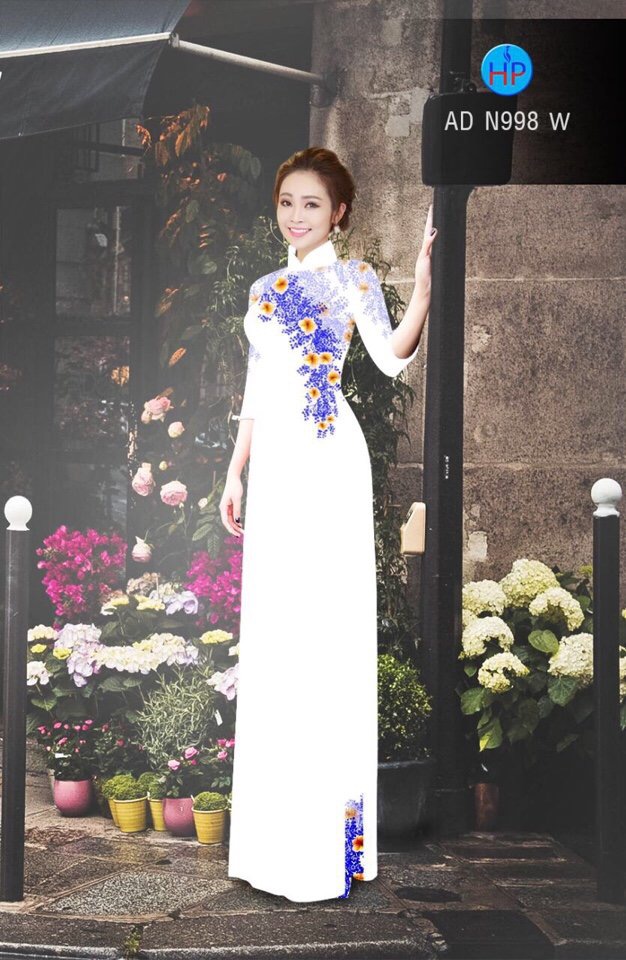 Vải áo dài hoa 3d AD N998
