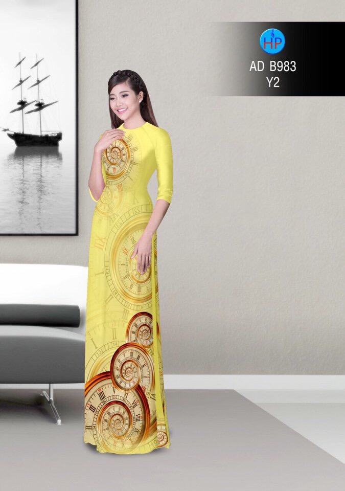 Vải áo dài hoa văn AD B983