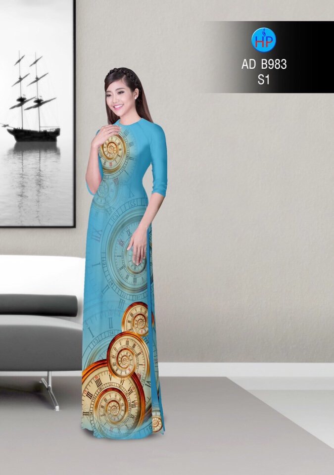 Vải áo dài hoa văn AD B983 - Ảnh 5