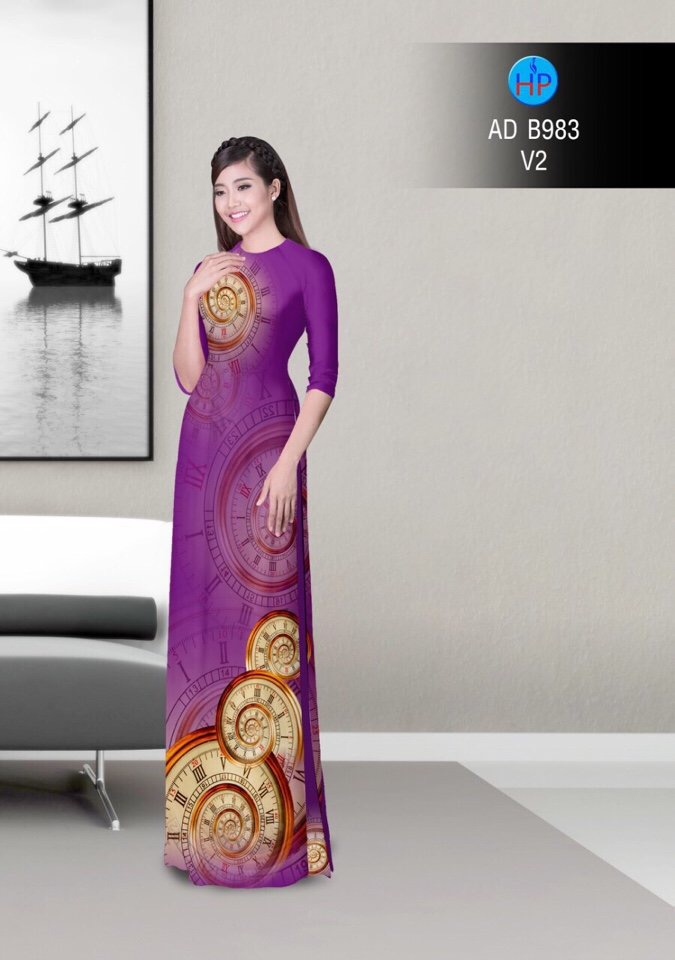 Vải áo dài hoa văn AD B983 - Ảnh 4