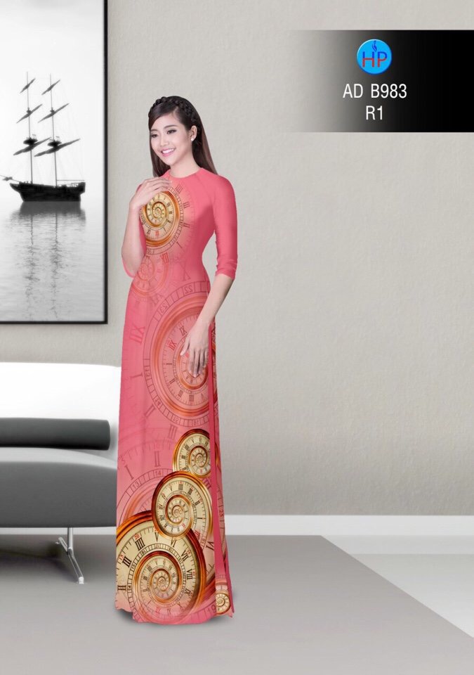 Vải áo dài hoa văn AD B983 - Ảnh 3