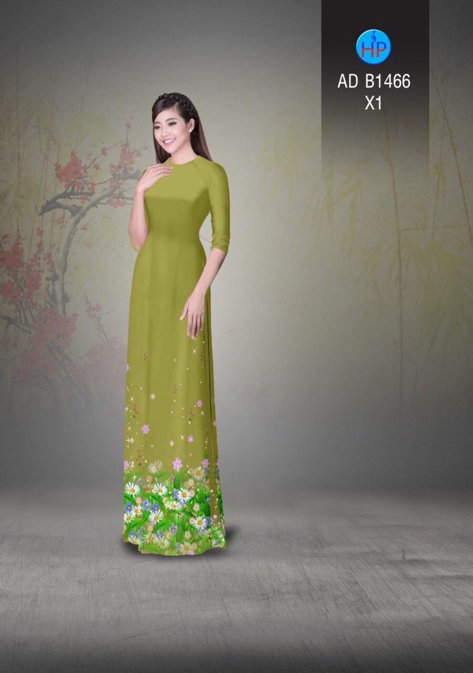 Vải áo dài hoa cúc AD B1466 - Ảnh 15