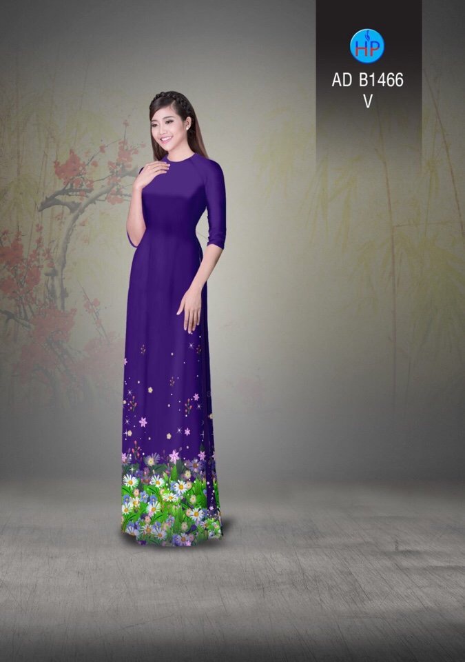 Vải áo dài hoa cúc AD B1466 - Ảnh 10