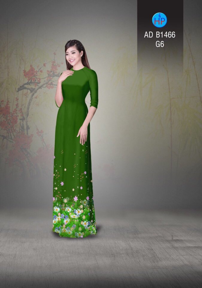 Vải áo dài hoa cúc AD B1466 - Ảnh 8