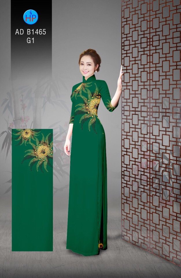 Vải áo dài hoa ngay eo AD B1465 - Ảnh 14