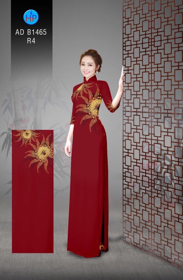 Vải áo dài hoa ngay eo AD B1465 - Ảnh 5