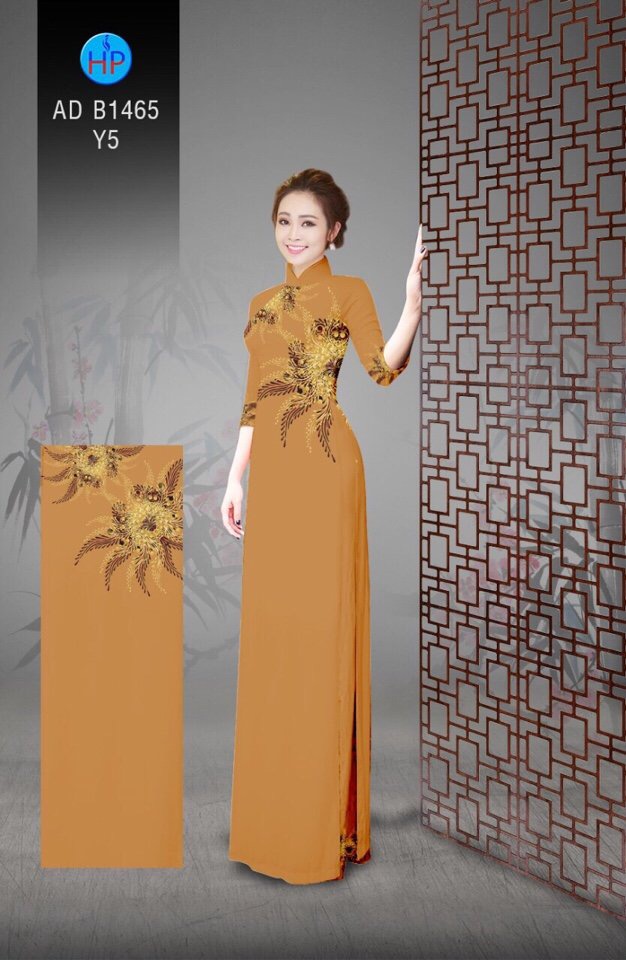 Vải áo dài hoa ngay eo AD B1465 - Ảnh 4