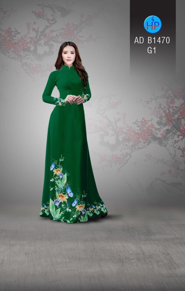 Vải áo dài hoa và bướm AD B1470 - Ảnh 15