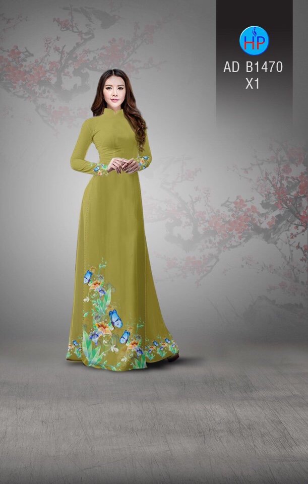 Vải áo dài hoa và bướm AD B1470 - Ảnh 13