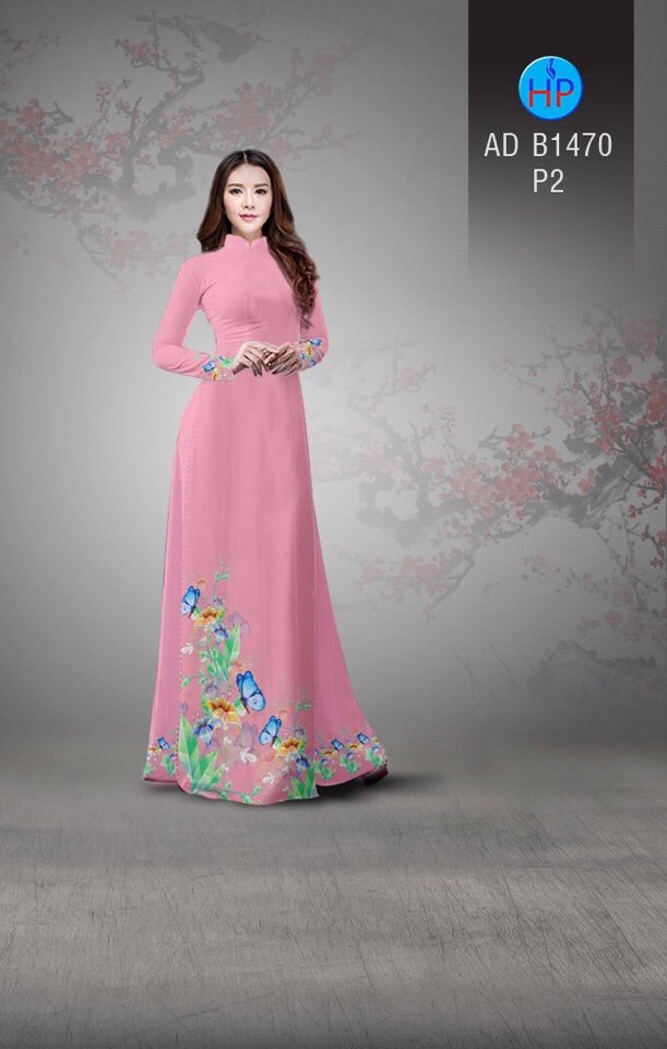 Vải áo dài hoa và bướm AD B1470 - Ảnh 10