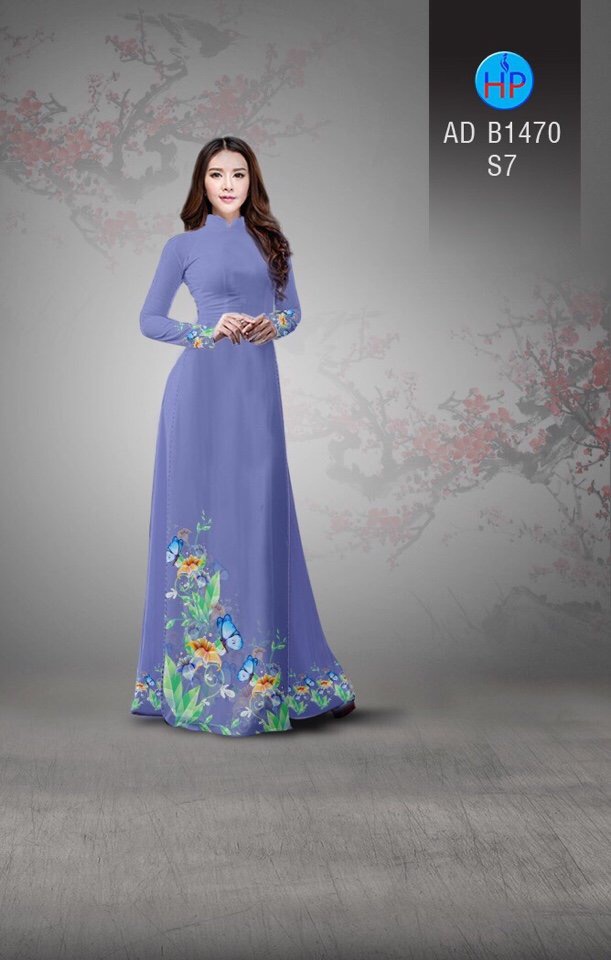 Vải áo dài hoa và bướm AD B1470 - Ảnh 6