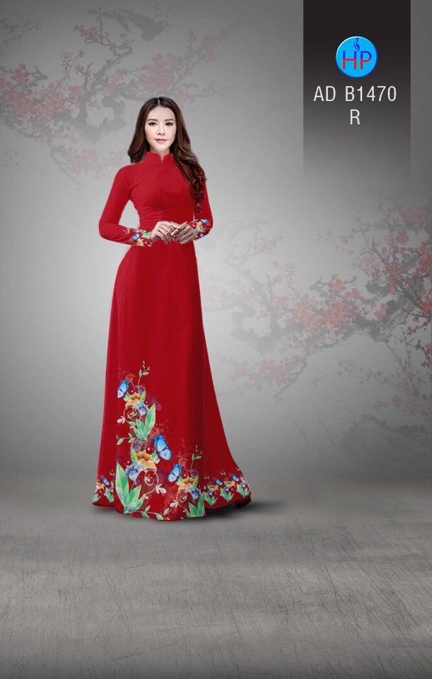 Vải áo dài hoa và bướm AD B1470 - Ảnh 5
