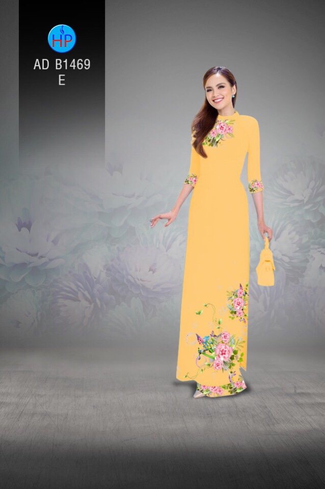 Vải áo dài hoa trên dưới AD B1469 - Ảnh 12