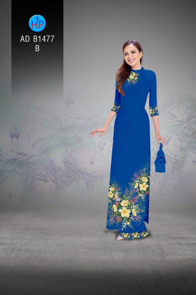 Vải áo dài hoa trên dưới AD B1477 - Ảnh 17