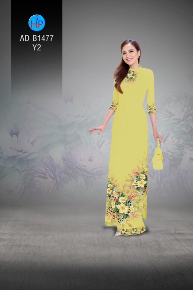 Vải áo dài hoa trên dưới AD B1477 - Ảnh 9