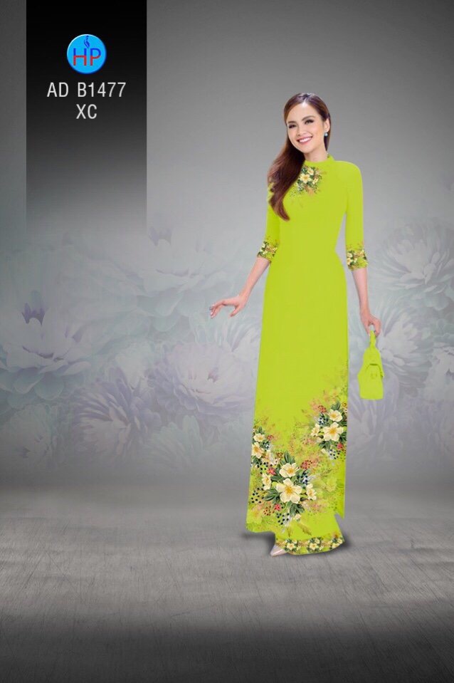 Vải áo dài hoa trên dưới AD B1477 - Ảnh 7
