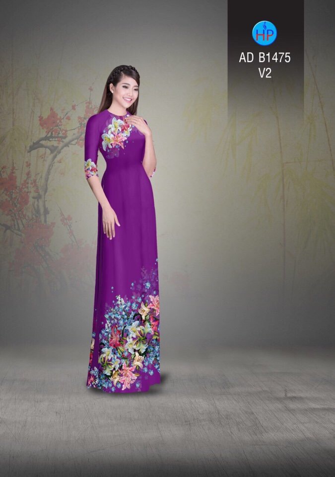Vải áo dài hoa ly AD B1475 - Ảnh 15