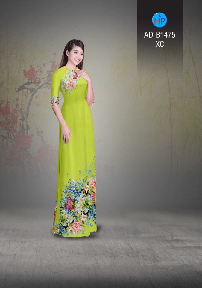 Vải áo dài hoa ly AD B1475 - Ảnh 14