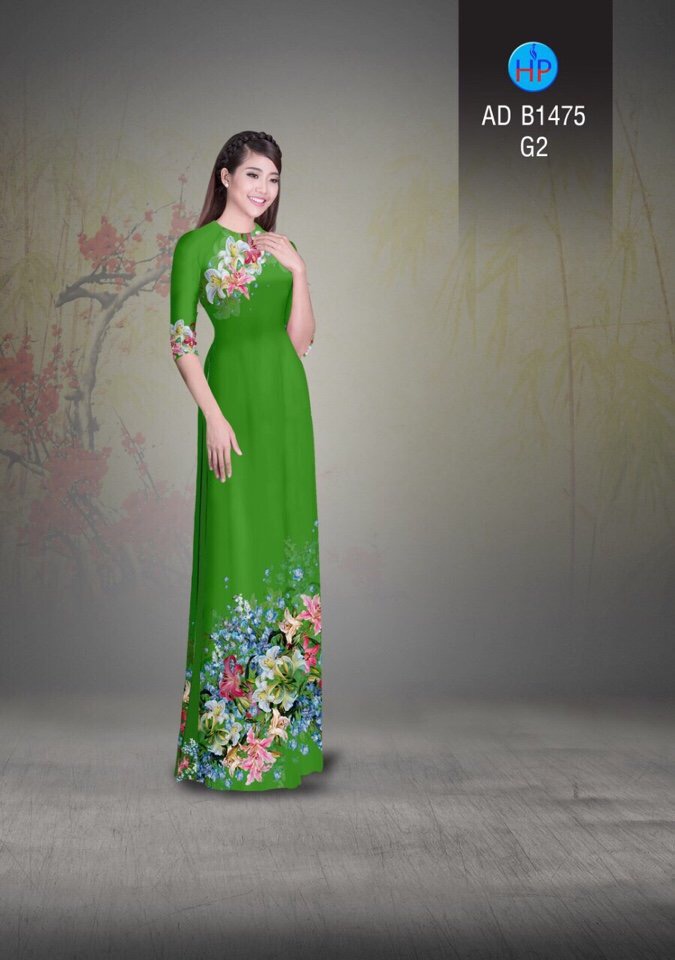 Vải áo dài hoa ly AD B1475 - Ảnh 8