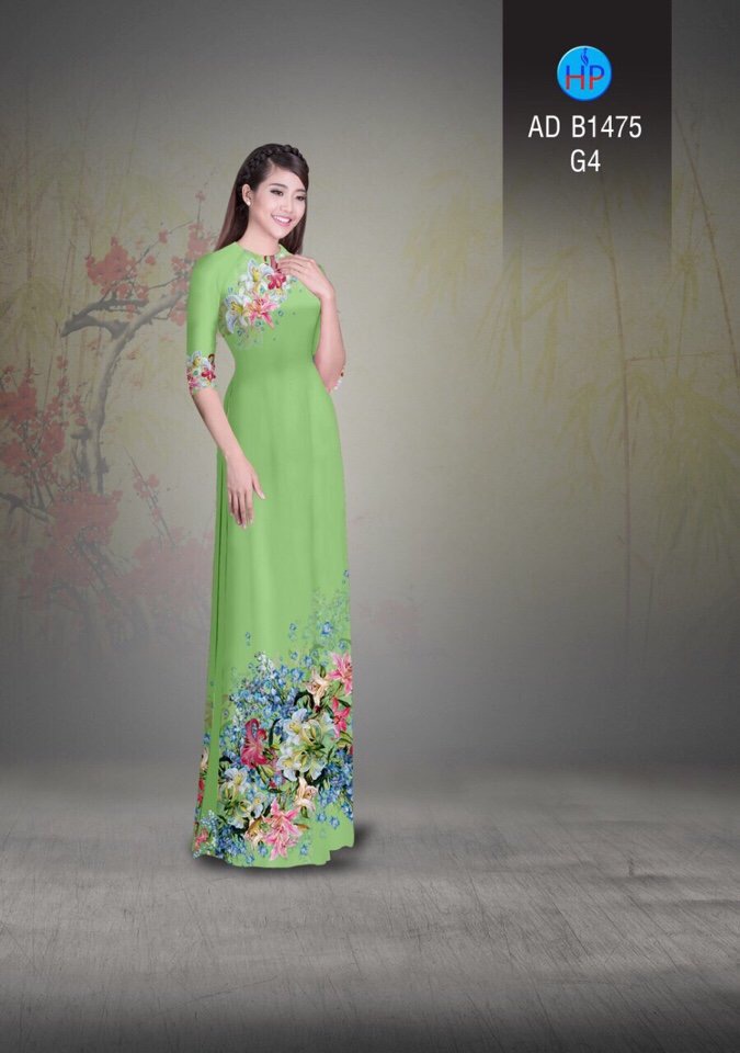 Vải áo dài hoa ly AD B1475 - Ảnh 6