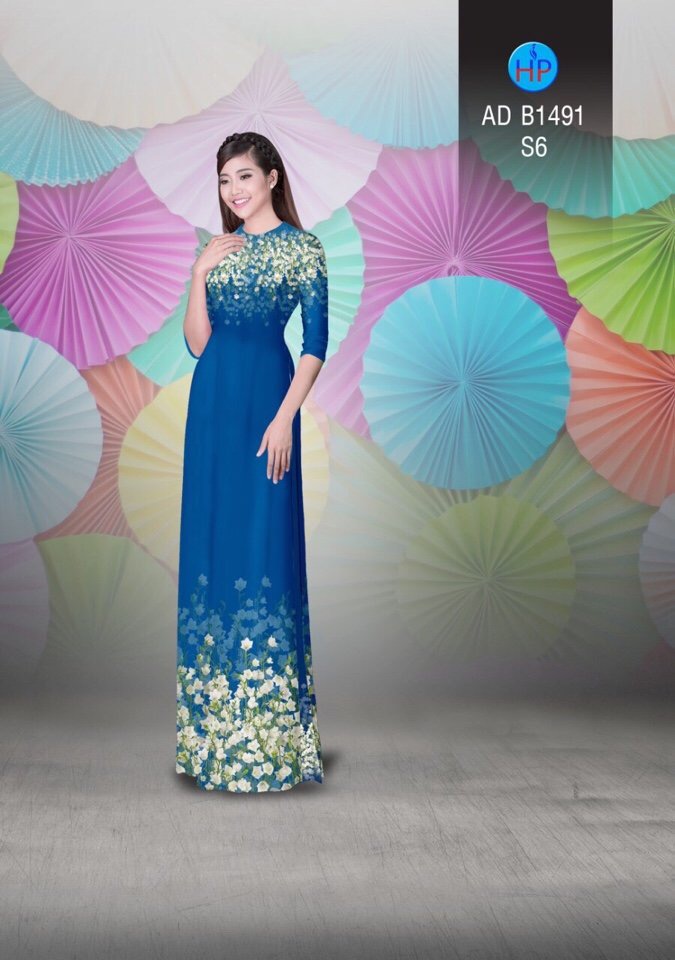 Vải áo dài hoa trên dưới AD B1491 - Ảnh 19
