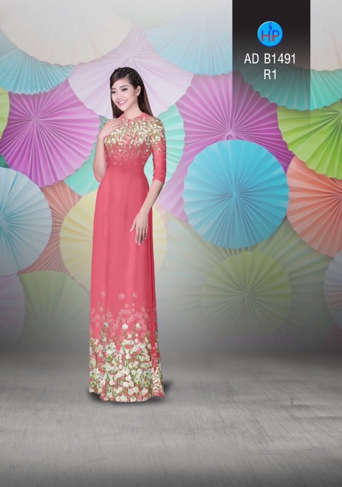 Vải áo dài hoa trên dưới AD B1491 - Ảnh 17