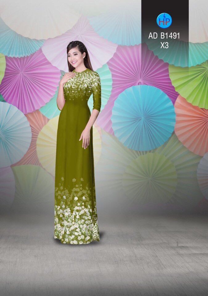 Vải áo dài hoa trên dưới AD B1491 - Ảnh 16