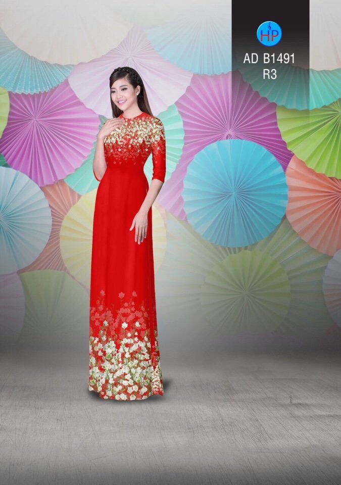Vải áo dài hoa trên dưới AD B1491 - Ảnh 13