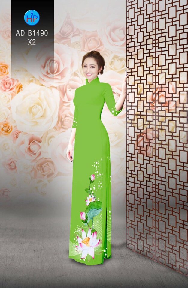 Vải áo dài hoa sen AD B1490 - Ảnh 9