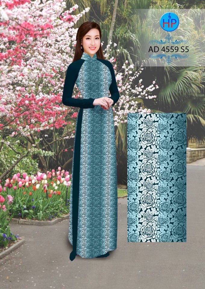 Vải áo dài hoa nguyên áo AD 4559 - Ảnh 18