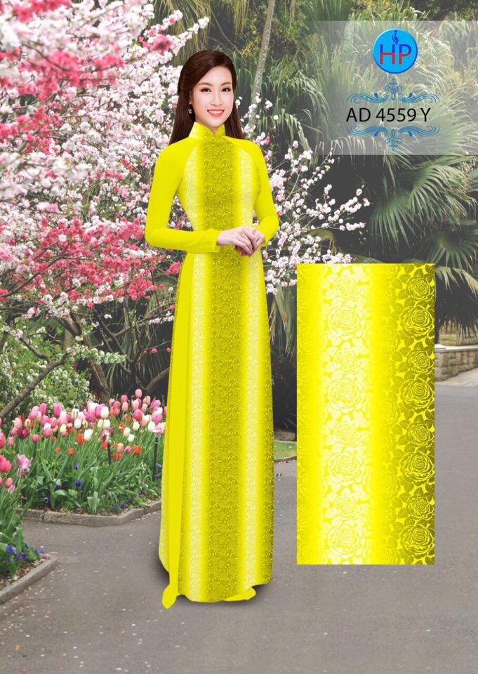 Vải áo dài hoa nguyên áo AD 4559 - Ảnh 9