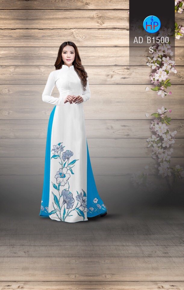 Vải áo dài hoa vẽ 3D AD B1500 - Ảnh 19