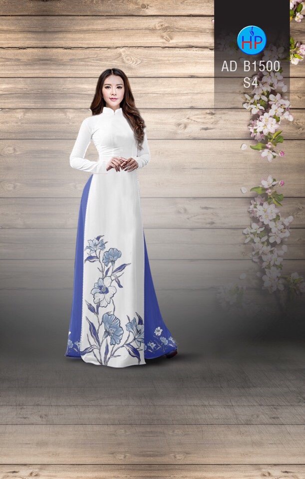 Vải áo dài hoa vẽ 3D AD B1500 - Ảnh 18