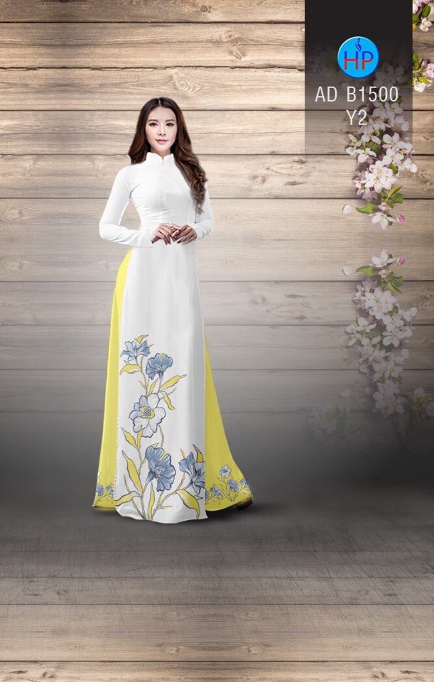 Vải áo dài hoa vẽ 3D AD B1500 - Ảnh 12