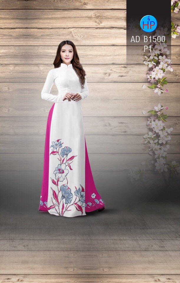 Vải áo dài hoa vẽ 3D AD B1500 - Ảnh 5