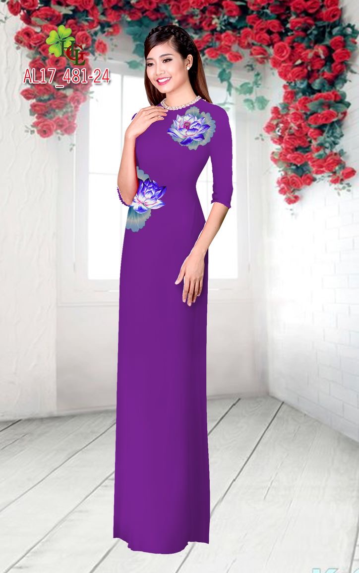 Vải áo dài hoa sen AL17 - 481 - Ảnh 12